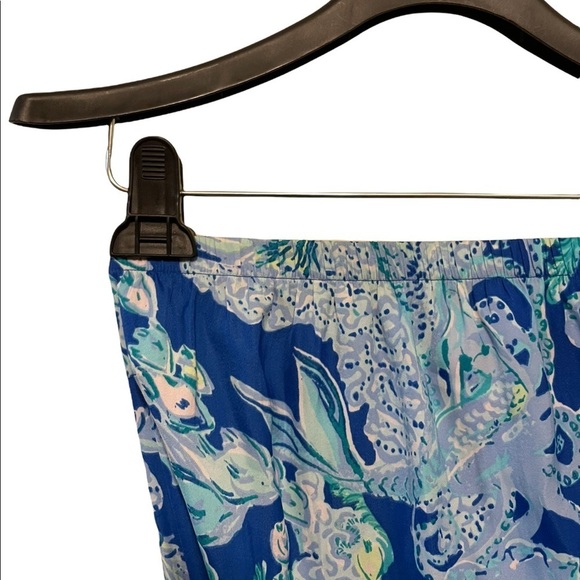 Lilly Pulitzer Pim Blue Current Sea Sirens Engineered Jum Strapless Jumpsuit - Picture 6 of 8